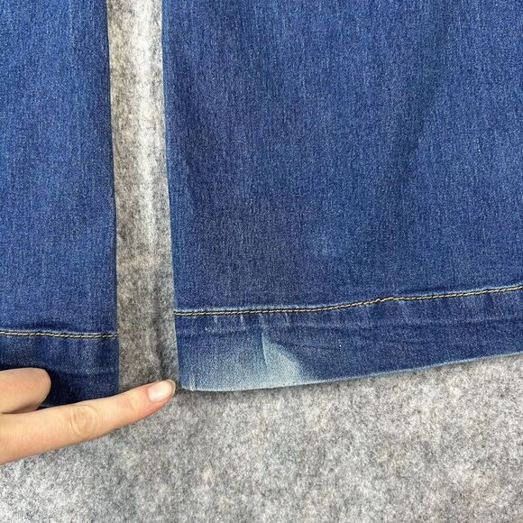Free People Jeans 27 Dallas Blue Stretch Mid Rise Vintage Flare Stretch Flaw - Picture 11 of 11